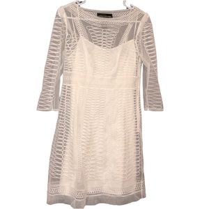 Catherine Malandrino white cord embroidered dress